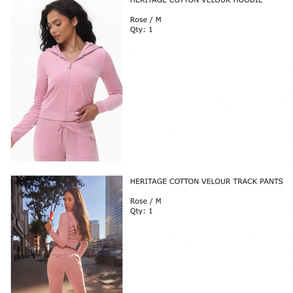 Juicy Couture Velour Zip Hoodie & Track Pants Set